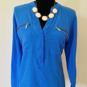 Michael Kors Blue and White Blouse